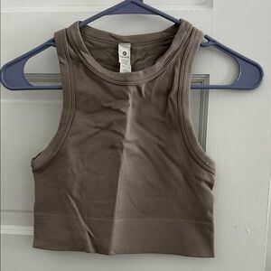 90 Degree By Reflex Greyish-Brown Crop Top